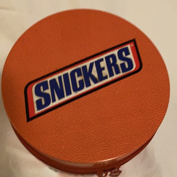 2003 Snickers Football Tin Canister (Empty) With Zippered Lid - Picture 2 of 7